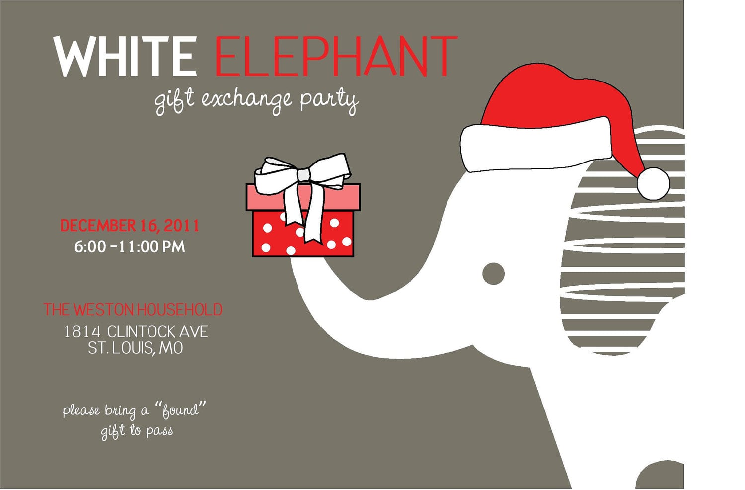 White Elephant Party Invitations â Gangcraft Net